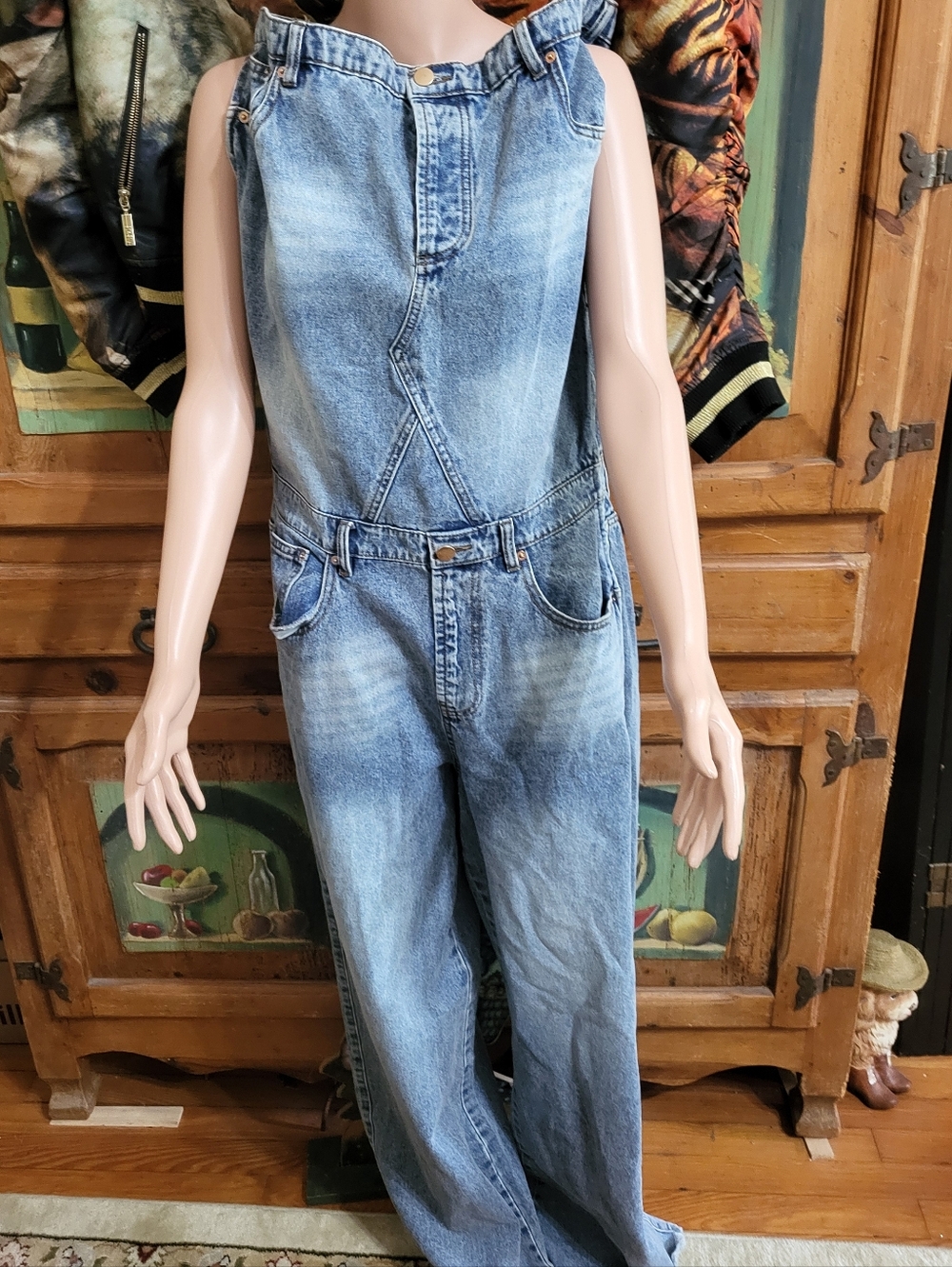 Fashion Nova Light Blue Denim Women's Jumpsuit